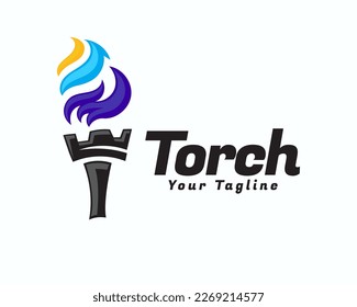 abstract torch fire hot logo icon symbol design template illustration inspiration