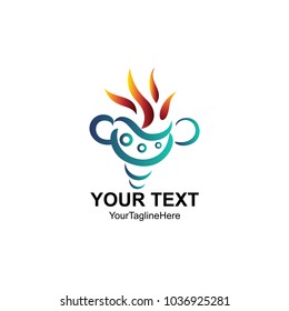 Abstract torch icon. Logo design.
