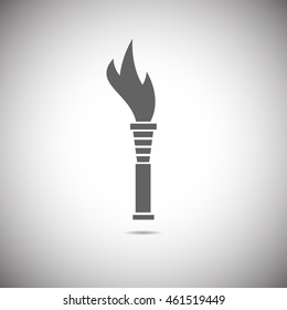 Abstract torch icon on a white background