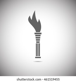 Abstract torch icon on a white background