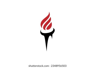 Abstract torch logo in flat design style