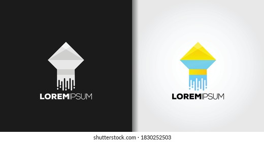 abstract torch logo set idea template vector