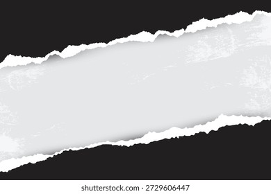 Fondo de papel rasgado Abstractas con bordes rasgados ásperos y textura grunge. Diseño en blanco y negro con espacio de copia para Anuncio, póster o diseño creativo.