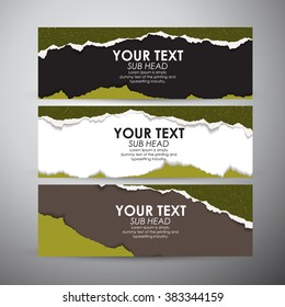 Abstract Torn Paper with space background. Vector banners set background. 