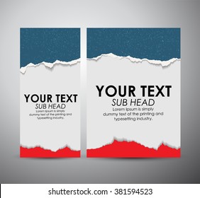 Abstract Torn Paper with space. Graphic resources design template. Vector illustration.