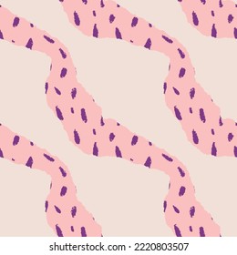 Abstract Torn Paper Stripes With Specks Vector Seamless Pattern 