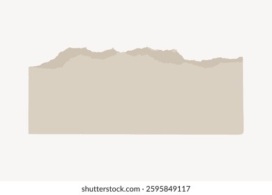 Abstract torn paper texture with rough edges. Torn design in beige. Torn paper art, rough edges, beige texture. Simple, abstract torn paper style. Ripped vector.