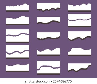 Abstract torn paper vector, Pieces of torn set, Piece of paper vector illustration