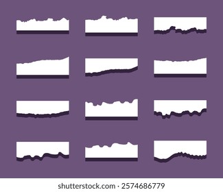 Abstract torn paper vector, Pieces of torn set, Piece of paper vector illustration