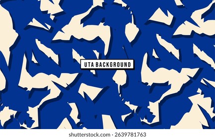 Abstract torn shapes in blue background