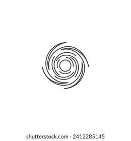 Abstract tornado hurricane top view. Vector outline icon template  illustration