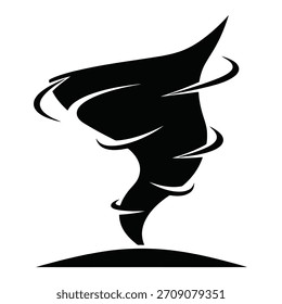 Ilustración Abstractas del icono del tornado, que simboliza el poder.