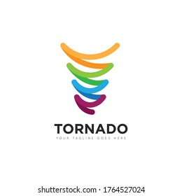plantilla de diseño de logotipo de tornado abstracto y de ilustración de vectores de iconos