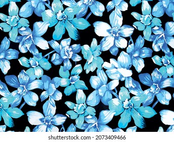 flores toscas abstractas con ilustración de fondo negro imagen digital vectorial para el diseño de ropa motivo y embalaje de regalo de papel