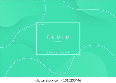 Abstract tosca fluids form composition trend background. Fluids, wavy, dynamic background, gradient color, flowing shapes,. Usable for landing page. Trendy and modern background color.