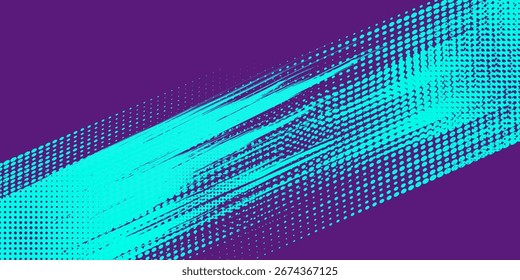 Abstrato tosca e pincel roxo gradiente. Estilo de esporte com efeito de pincel e meio-tom. Design simples e grunge moderno.