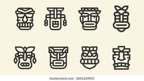 Abstract totem mask logo collection