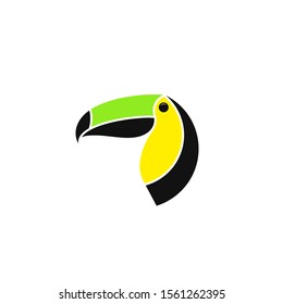 Abstract toucan. Logo. Isolated toucan head on white background. Cute bird. Wild animal