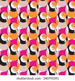 Abstract toucan pattern. Vector illustration.