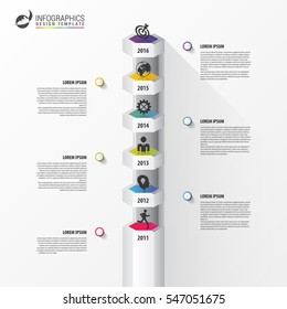 Abstract tower. Infographic timeline template. Modern design. Vector illustration