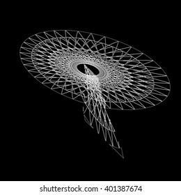 Abstract tower with radio waves
