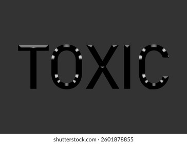Abstract Toxic Text Effect Design Black Background