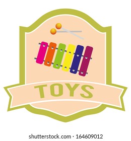 abstract toy label on a white background