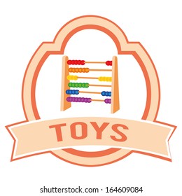 abstract toy label on a white background