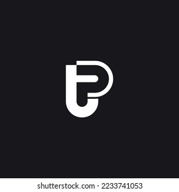 Abstract TP, PT, T, P Letters Logo Initial Based Monogram Icon Vector.
