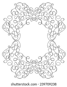 abstract tracery frame painted by hand. Vector illustration