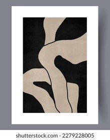 Abstract tracery rambling stripes wall art print. Printable minimal abstract tracery poster. Contemporary decorative background with stripes. Wall artwork for interior design.