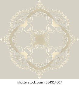 abstract tracery victorian pattern retro round shape on a light background antique rococo style decorative design