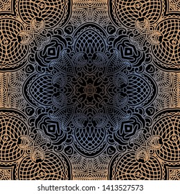 abstract tracery vintage pattern on a dark background