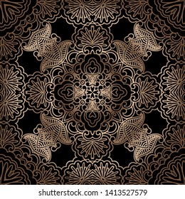 abstract tracery vintage pattern on a dark background