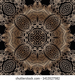 abstract tracery vintage pattern on a dark background
