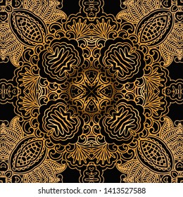 abstract tracery vintage pattern on a dark background