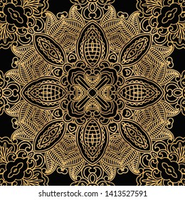 abstract tracery vintage pattern on a dark background