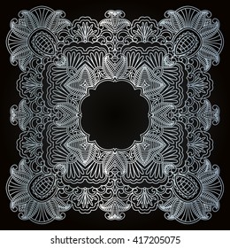 abstract tracery vintage pattern on a dark background