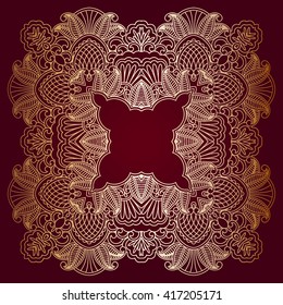 abstract tracery vintage pattern on a dark background