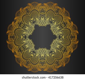 abstract tracery vintage pattern on a dark background