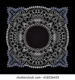 abstract tracery vintage pattern on a dark background