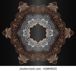 abstract tracery vintage pattern on a dark background
