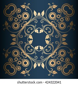 abstract tracery vintage pattern on a dark background