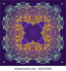 abstract tracery vintage pattern on a dark background