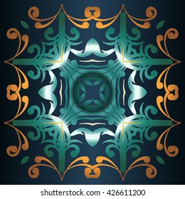 abstract tracery vintage pattern on a dark background