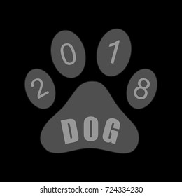 Abstract traces of a dog. Vector illustration.