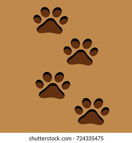 Abstract traces of a dog. Vector illustration.