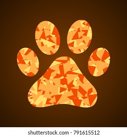 Abstract traces of a dog. Vector illustration.