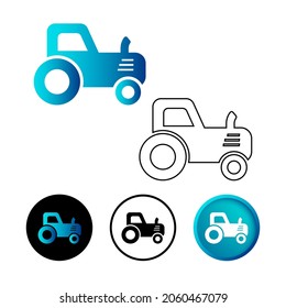 Resumen Diseño plano de Icono de Tractor de Ilustración