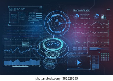 Abstract trade commerce HUD background. infographic elements. futuristic user interface. Vector science Polygonal background. Futuristic HUD background. Vector science background. 